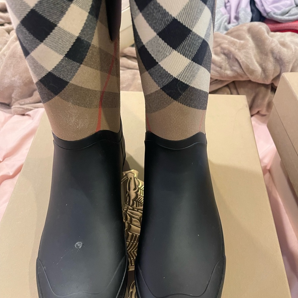 Burberry rain boots